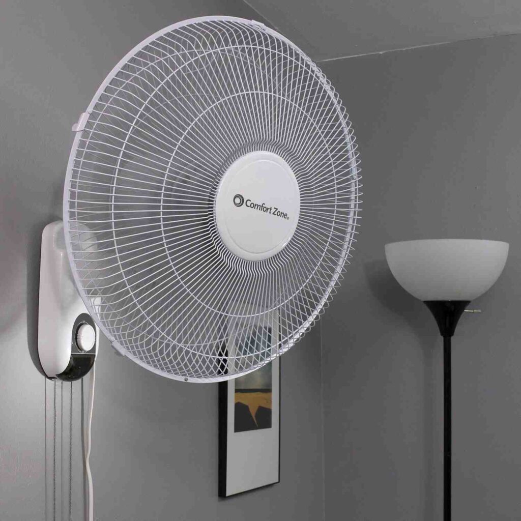 Comfort Zone 16” 3-Speed Oscillating Wall-Mount Fan with Adjustable Tilt