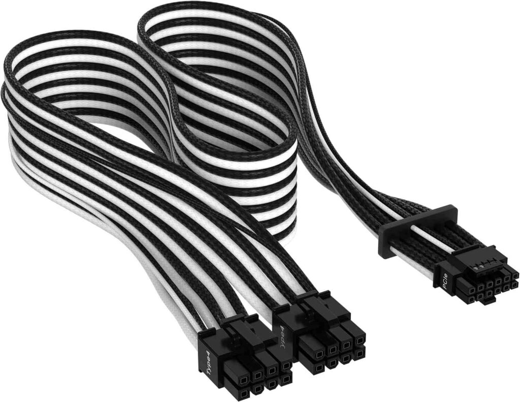 Corsair Premium 600W PCIe 5.0(black-white) | Graphics Card Power Cable