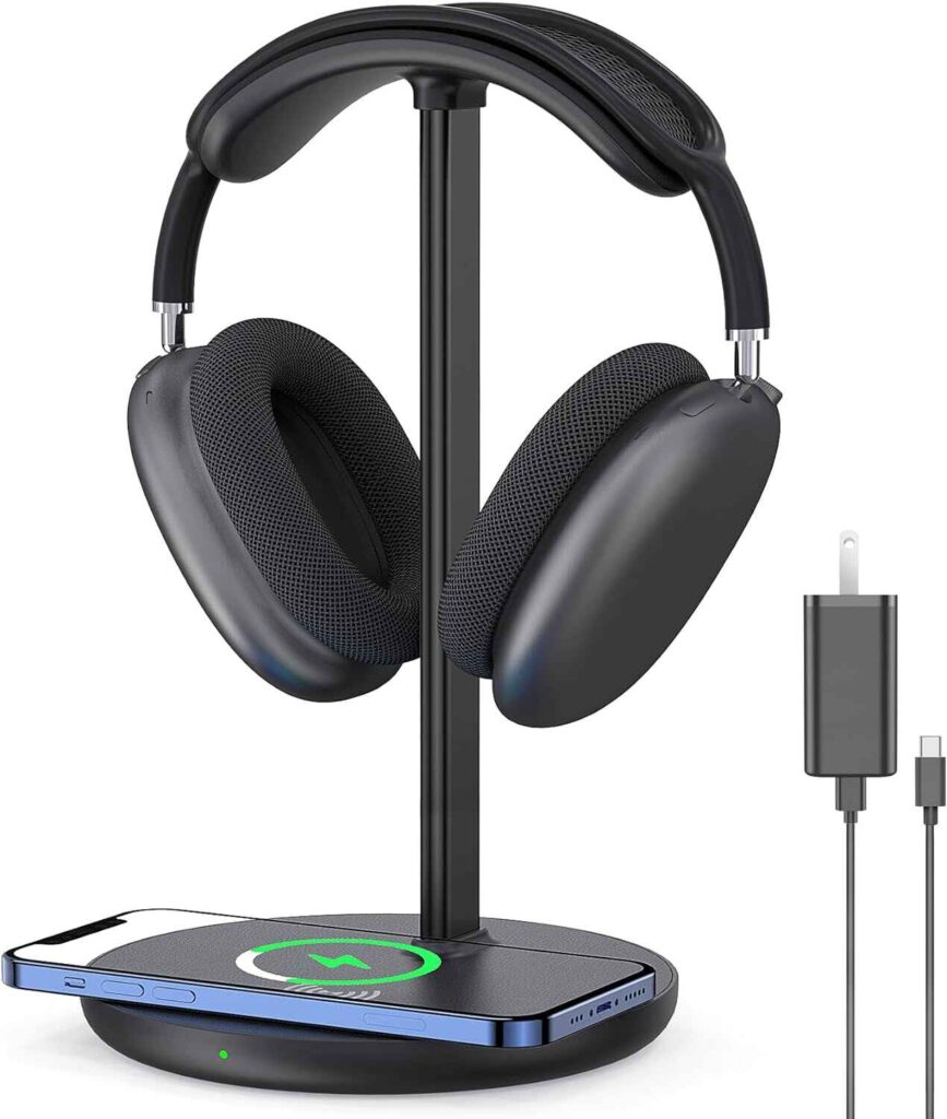 Headphone Stand with Wireless Charger | Wireless Charging Headphone Stand