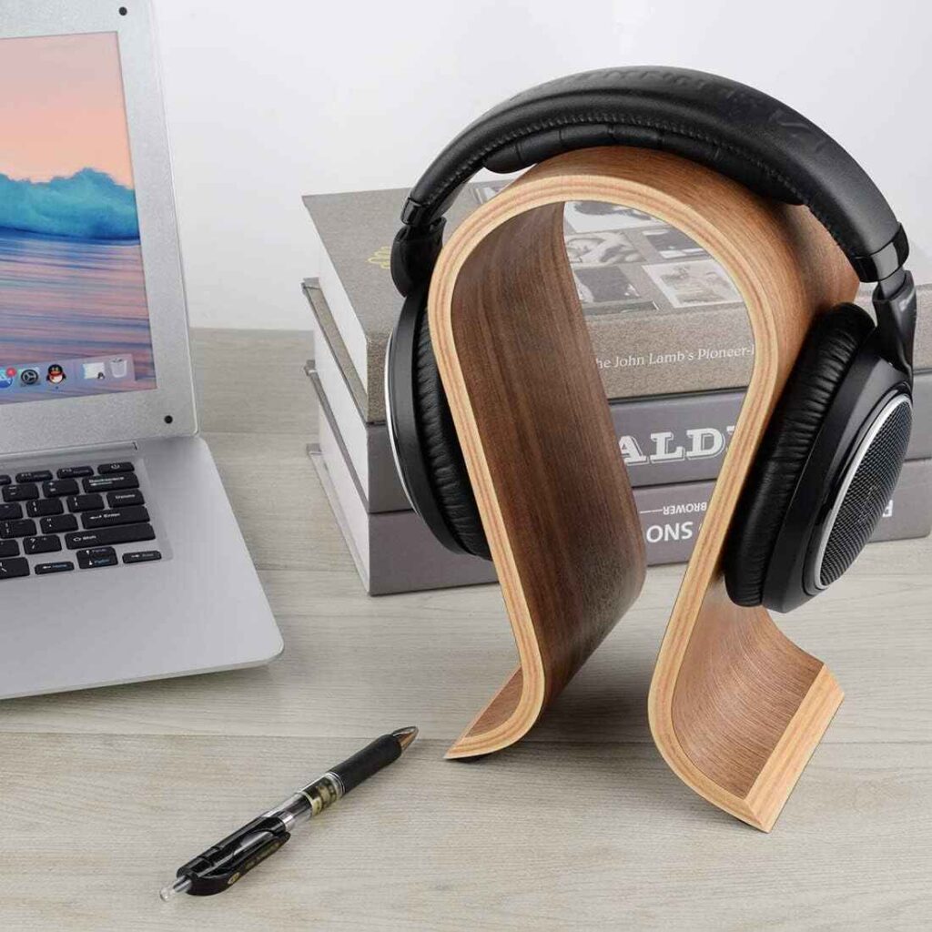 Linkidea Wooden Omega Headphones Stand/Wooden Headphone Hanger/Wood Headset Holder