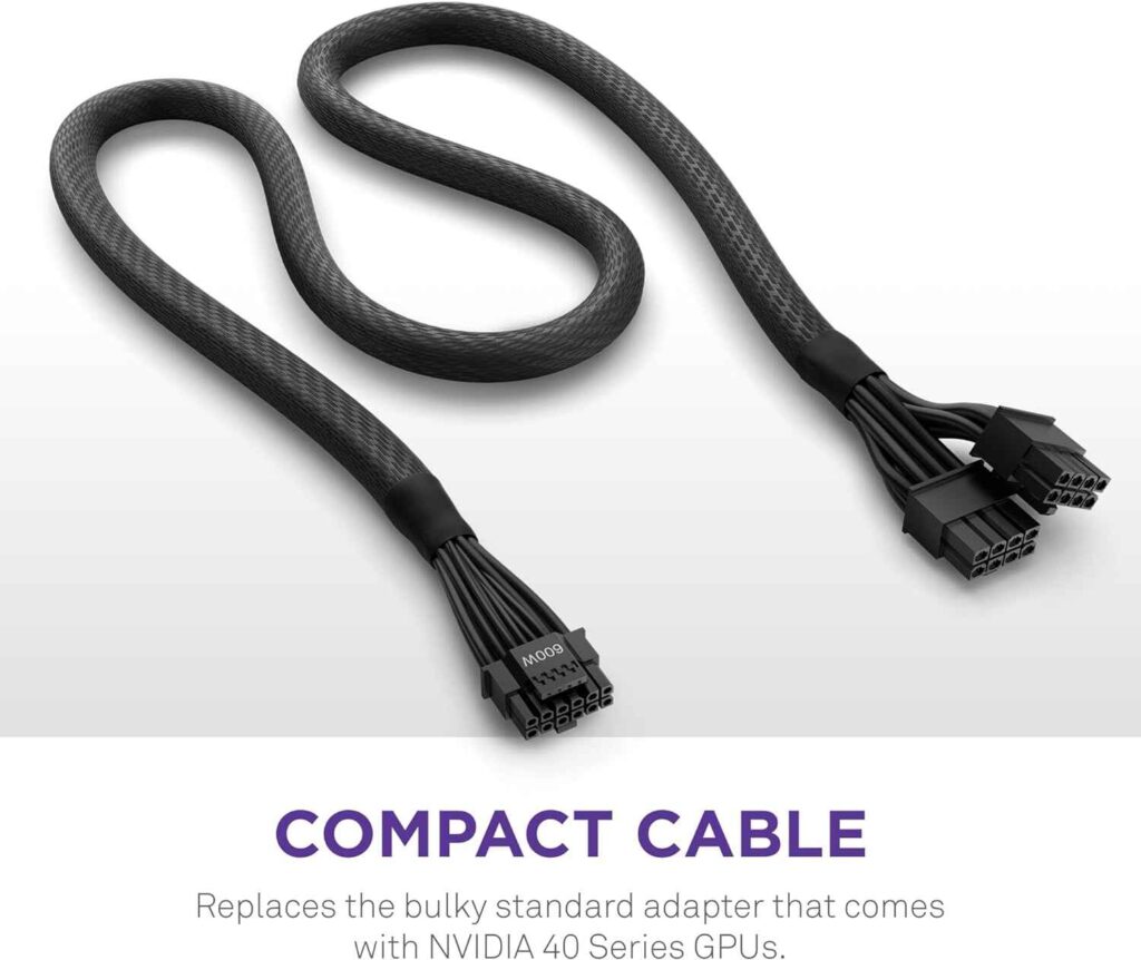 NZXT 12VHPWR Adapter Cable • 12+4-Pin (16-Pin) 12HVPWR to Dual 8-Pin PCIe