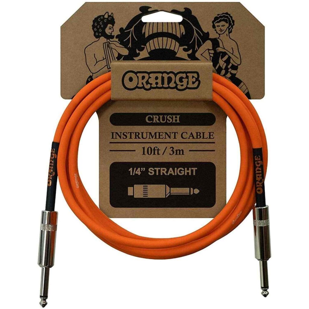 Orange Crush 10' Instrument Cable with Straight to Straight Connector | Trs Cable for Guitar