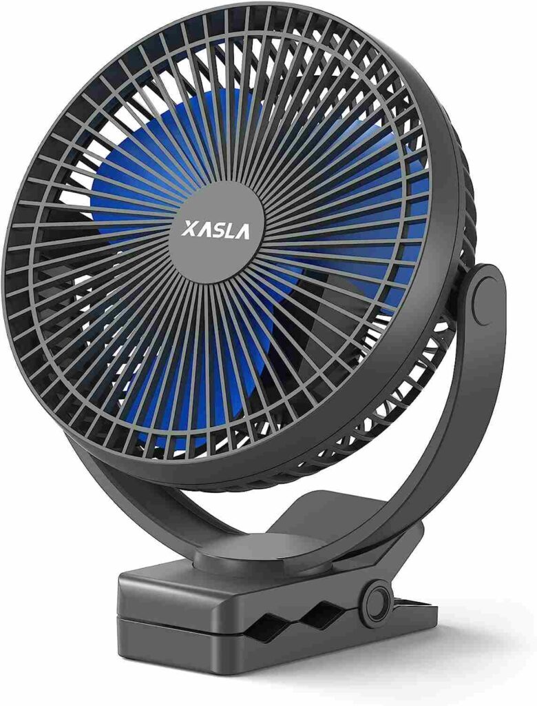 xasla 10000mAh Portable Rechargeable Clip on Fan, 8 inch Battery Operated Fan