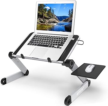 Adjustable height laptop stands with fans
