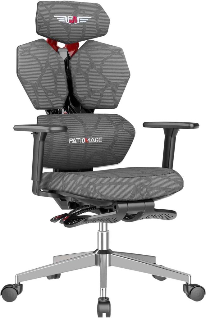 Ergonomic Gaming Chair with Footrest Big and Tall Game Chair Reclining Gamer Chair with Adjustable Lumbar Support & 3D Armrests High Back Gaming Chairs for Adults
